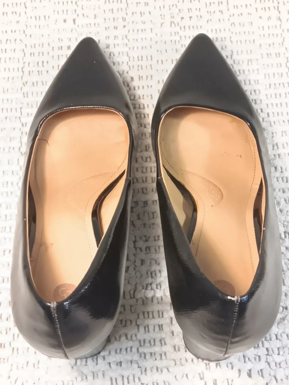 db Dress Barn 'Gallery' women's chunky black pumps w/ gold embellishment sz 10 M